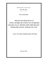 Một số giải pháp quản lý nâng cao hiệu quả công tác xã hội hóa giáo dục ở các trường THPT trên địa bàn thành phố tam kỳ, tỉnh quảng nam 