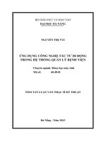 Ứng dụng công nghệ tác tử di động trong hệ thống quản lý bệnh viện 
