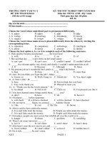 Tài liệu DE ON THI TNTHPT-AV12