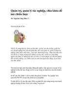 Tài liệu Quản trị, quản lý tác nghiệp, chìa khóa để mở chiến lược pptx