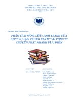 PHÂN TÍCH NĂNG lực CANH TRANH của DỊCH vụ EMS TRONG nước tại CÔNG TY CHUYỂN PHÁT NHANH bưu điện 