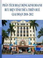 Slide PHÂN TÍCH HOẠT ĐỘNG KINH DOANH bưu điện TỈNH THỪA THIÊN HUẾ GIAI đoạn 2010  2012 
