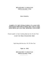 Nghiên cứu một số hoạt động của giáo viên nhằm kích thích hoạt động học tập của học sinh thông qua dạy học hình học 10 luận văn thạc sĩ toán học 