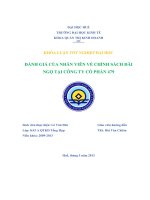 ĐÁNH GIÁ của NHÂN VIÊN về CHÍNH SÁCH đãi NGỘ tại CÔNG TY cổ PHẦN 479 