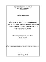 Xây dựng chiến lược marketing cho nước mắm 584 nha trang (công ty cổ phần thủy sản 584 nha trang) tại thị trường đà nẵng 