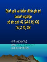 Định giá và thẩm định giá trị doanh nghiệp