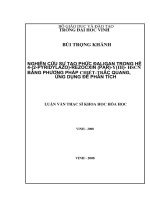 Nghiên cứu sự tạo phức đa ligan trong hệ 4 (2  pyridylazo)  rezocxin (par)  y(III) HSCN bằng phương pháp chiết  trắc quang, ứng dụng để phân tích 
