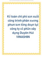 Kế toán chi phí sản xuất công trình phân xưởng phun sơn tổng đoạn tại công ty cổ phần xây dựng Duyên Hải VINASHIN