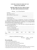 Tài liệu Đơn đề nghị cấp giấy chứng nhận đủ điều kiện kinh doanh thuốc docx