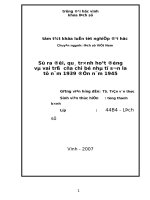 Sự ra đời, quá trình hoạt động và vai trò của chi bộ nhà tù sơn la từ năm 1939 đến năm 1945 