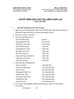 Tài liệu THUYẾT MINH BÁO CÁO TÀI CHÍNH CHỌN LỌC Quý 3 năm 2007 của Ngân hàng TMCP Á Châu doc