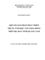 Một số giải pháp phát triển trung tâm học tập cộng đồng trên địa bàn tỉnh quảng nam 