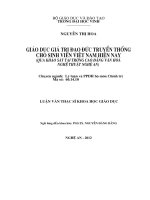 Giáo dục giá trị đạo đức truyền thống cho sinh viên việt nam hiện nay (qua khảo sát tại trường cao đẳng văn hóa nghệ thuật nghệ an) luận văn thạc sĩ khoa học giáo dục 