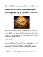 Tài liệu Tiêu tiền khôn ngoan cho chiến dịch quảng cáo ppt