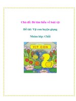 Tài liệu Chủ đề: Bé tìm hiểu về loài vịt - Đề tài: Vịt con luyện giọng - Nhóm lớp: Chồi ppt