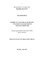 Nghiên cứu giải thuật di truyền ứng dụng vào giải một số bài toán thống kê 