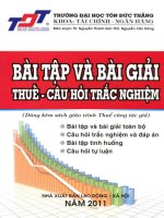 Bài tập và bài giải thuế   câu hỏi trắc nghiệm 