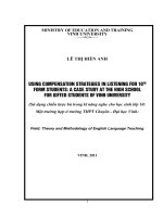 Using compensation strategies in listening for 10th form students a case study at the high school for gifted students of vinh university 