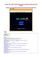 Gián án Code tạo hộp game online (nhiều game) trên violet