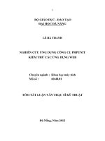 Nghiên cứu sử dụng công cụ PHPUNIT kiểm thử các ứng dụng web 
