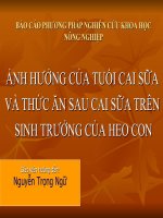 Tài liệu BÁO CÁO PHƯƠNG PHÁP NGHIÊN CỨU KHOA HỌC NÔNG NGHIỆP doc