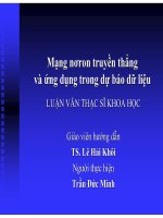 Tài liệu Mạng nơron truyền thẳng và ứng dụng trong dự báo dữ liệu docx