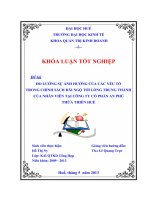 Đo lường sự ảnh hưởng của các yếu tố trong chính sách đãi ngộ tới lòng trung thành của nhân viên tại công ty cổ phần an phú thừa thiên huế 