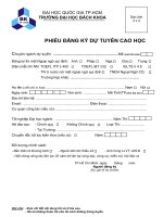 Tài liệu Hồ sơ dự thi cao học năm 2009 doc