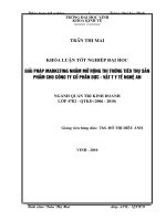 Giải pháp marketing nhằm mở rộng thị trường tiêu thụ sản phẩm cho công ty cổ phần dược   vật tư y tế nghệ an 