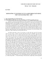 ĐỊNH HƯỚNG và GIẢI PHÁP cơ cấu lại hệ THỐNG NGÂN HÀNG VIỆT NAM GIAI đoạn 2011 – 2015 