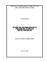 Tác động của khoa học công nghệ hiện đại đến lối sống của người việt nam hiện nay 