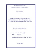 Nghiên cứu rủi ro sử dụng tiền đền bù và việc làm của hộ nông dân bị thu hồi đất giao cho khu công nghiệp phố nối hưng yên 