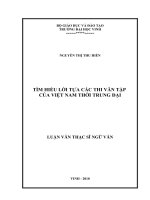 Tìm hiểu lời tựa các thi văn tập của việt nam thời trung đại 