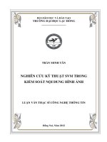 Nghiên cứu kỹ thuật SVM trong kiểm soát nội dung hình ảnh luận văn thạc sĩ 
