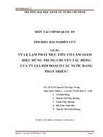 TỶ lệ lạm PHÁT mục TIÊU có làm GIẢM HIỆU HỨNG TRUNG CHUYỂN tác ĐỘNG của tỷ GIÁ hối đoái ở các nước ĐANG PHÁT TRIỂN 