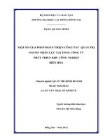 MỘT số GIẢI PHÁP HOÀN THIỆN CÔNG tác QUẢN TRỊ NGUỒN NHÂN lực tại TỔNG CÔNG TY PHÁT TRIỂN KHU CÔNG NGHIỆP BIÊN hòa 