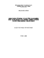 Hàm toán tử đúng và sự tồn tại nghiệm hầu tuần hoàn của phương trình vi phân tuyến tính không thuần nhất 