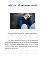 Tài liệu Trầm cảm - Nỗi buồn có mời mới đến! doc