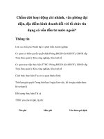 Tài liệu Chấm dứt hoạt động chi nhánh, văn phòng đại diện, địa điểm kinh doanh đối với tổ chức tín dụng có vốn đầu tư nước ngoài* pptx