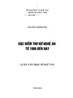 Đặc điểm thơ nữ nghệ an từ 1986 đến nay 