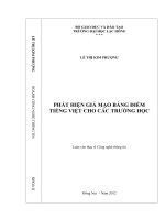 Phát hiện giả mạo bảng điểm tiếng việt cho các trường học luận văn thạc sĩ 