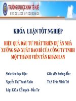 Slide HIỆU QUẢ đầu tư PHÁT TRIỂN dự án NHÀ XƯỞNG sản XUẤT BAO bì của CÔNG TY TNHH một THÀNH VIÊN tân KHÁNH AN 