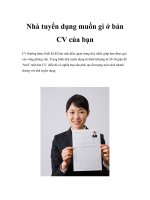 Tài liệu Nhà tuyển dụng muốn gì ở bản CV của bạn pdf