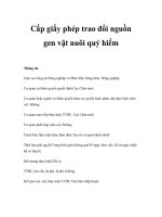 Tài liệu Cấp giấy phép trao đổi nguồn gen vật nuôi quý hiếm pdf