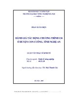 Đánh giá tác động chương trình 134 huyện con cuông, tỉnh nghệ an 