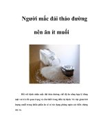 Tài liệu Người mắc đái tháo đường nên ăn ít muối docx