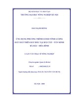 ứng dụng phương trình gues tính lượng đất mất trên đát dóc tại bản tát tây minh đà bắc hòa bình 