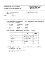 Tài liệu Bài kiểm tra cuối học kì I môn Tiếng Anh ppt