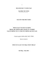 Phân loại tự động văn bản trong hệ thống điều hành tác nghiệp tại sở thông tin và truyền thông quảng nam 