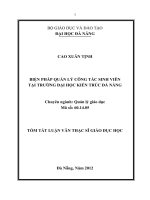 Biện pháp quản lý công tác sinh viên tại trường đại học kiến trúc đà nẵng 